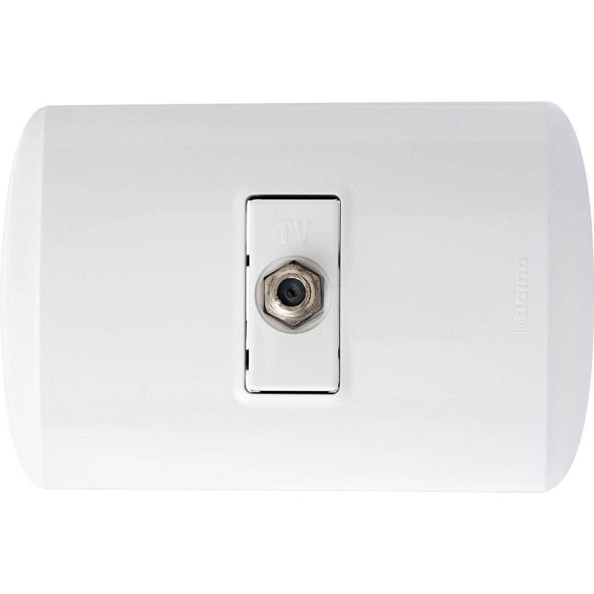 BTICINO - Toma coaxial tipo F para TV blanco