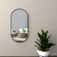 Espejo Pared Forma Rectangular 50x100 cm Negro Lukman