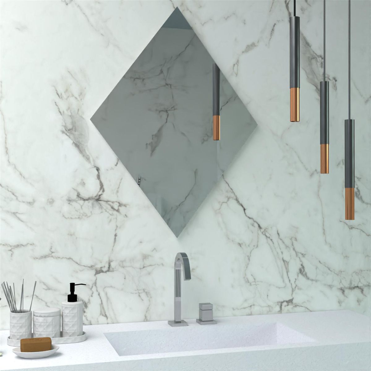 TUHOME - Espejo Baño Rombo 60x80 cm Serrano