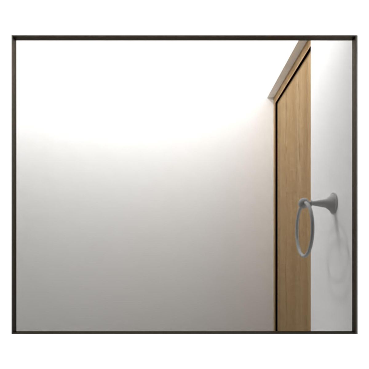 TUHOME - Espejo Baño Forma Rectangular 65x75 cm Negro Onix