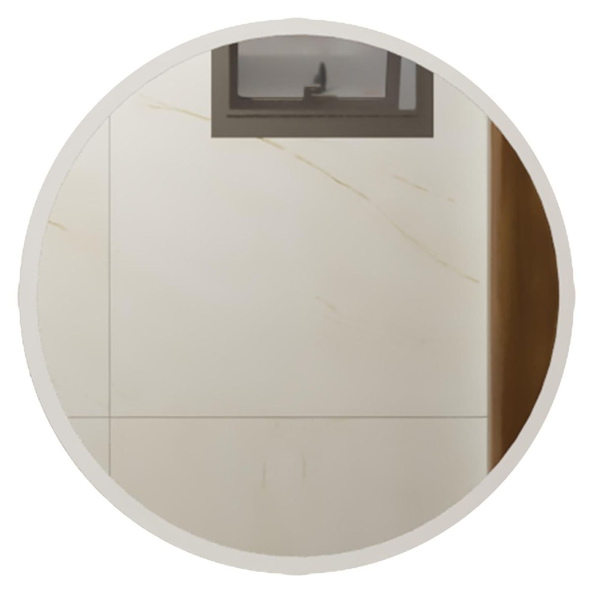 TUHOME - Espejo Baño Forma Redonda 50x50 cm Blanco Venecia