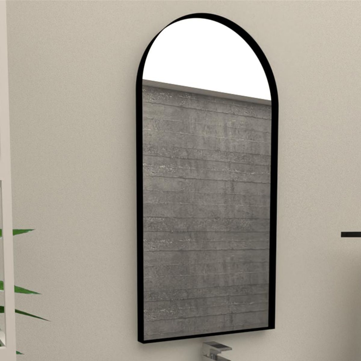 TUHOME - Espejo Baño Forma Rectangular 40x80 cm Negro Marsella