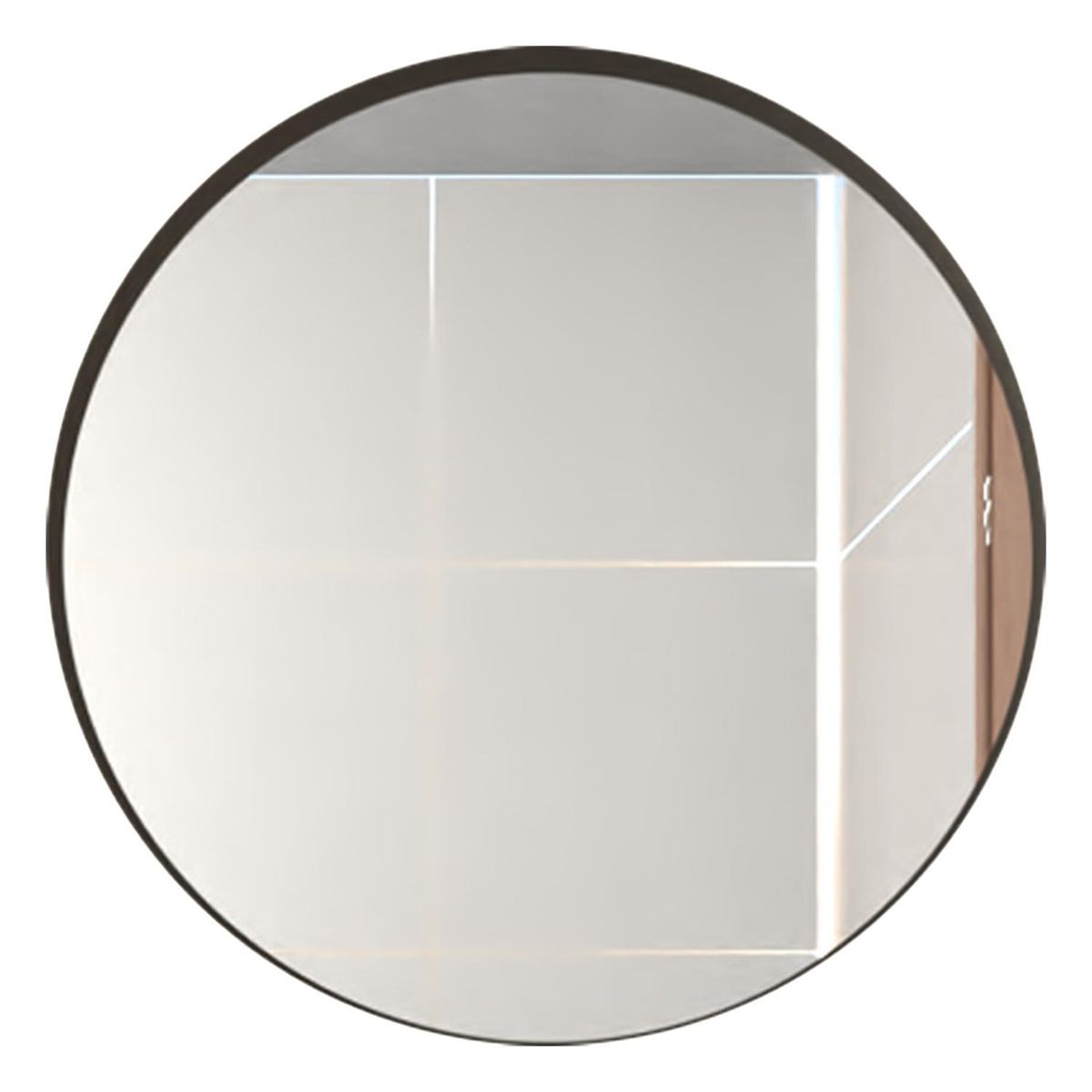 TUHOME - Espejo Baño Forma Redonda 63x63 cm Negro Aaron