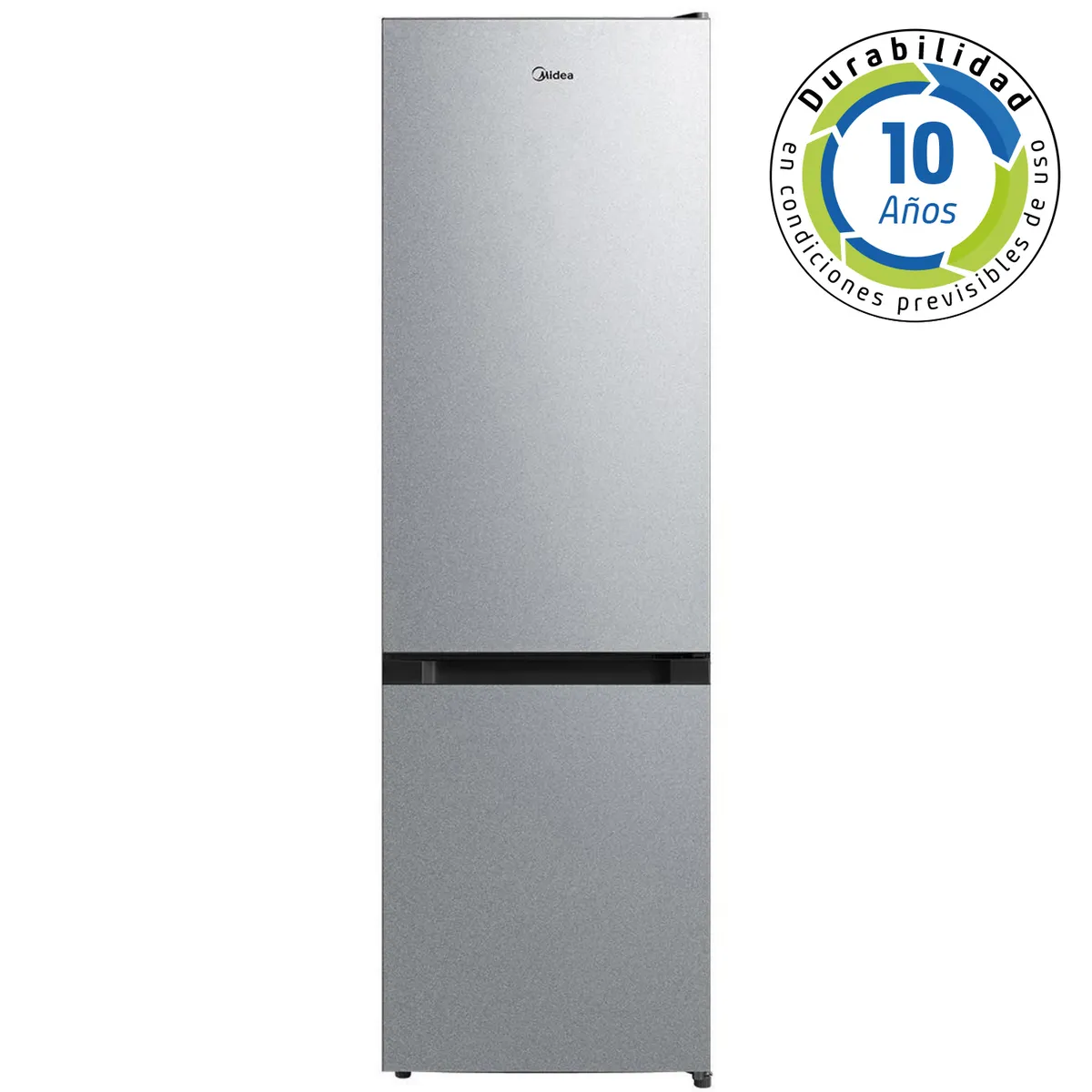 MIDEA - Refrigerador Bottom Freezer Frío Directo 262 Litros Inox MDRB369FGE50