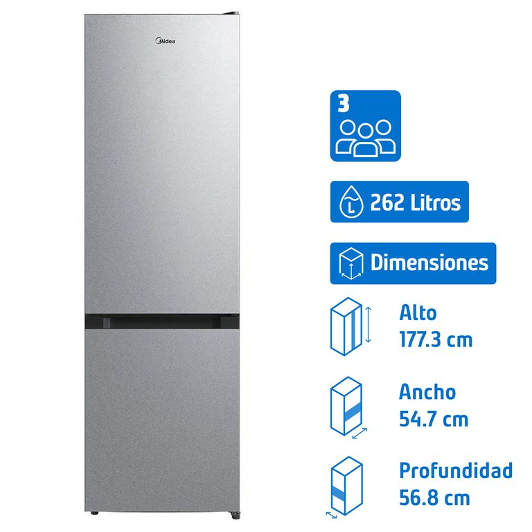 Refrigerador Bottom Freezer Frío Directo 262 Litros Inox MDRB369FGE50