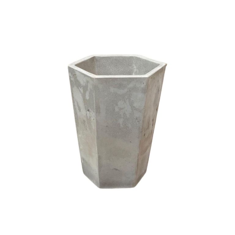 Macetero Hexagonal de Cemento 9.8x11 Gris