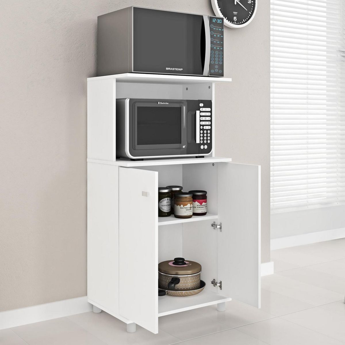 TECNOMOBILI - Organizador cocina con 2 puertas blanco bl3307 776 x 33,5 x 38,5 cm espesor 15mm