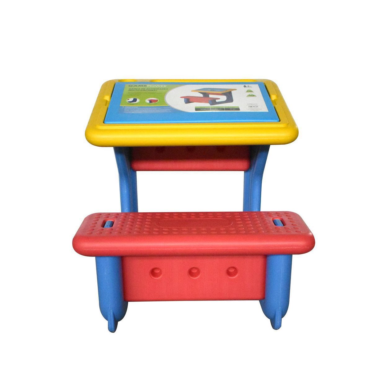 GAME POWER - Banco de Actividades Multifuncional 55.5x70x55 cm Multicolor