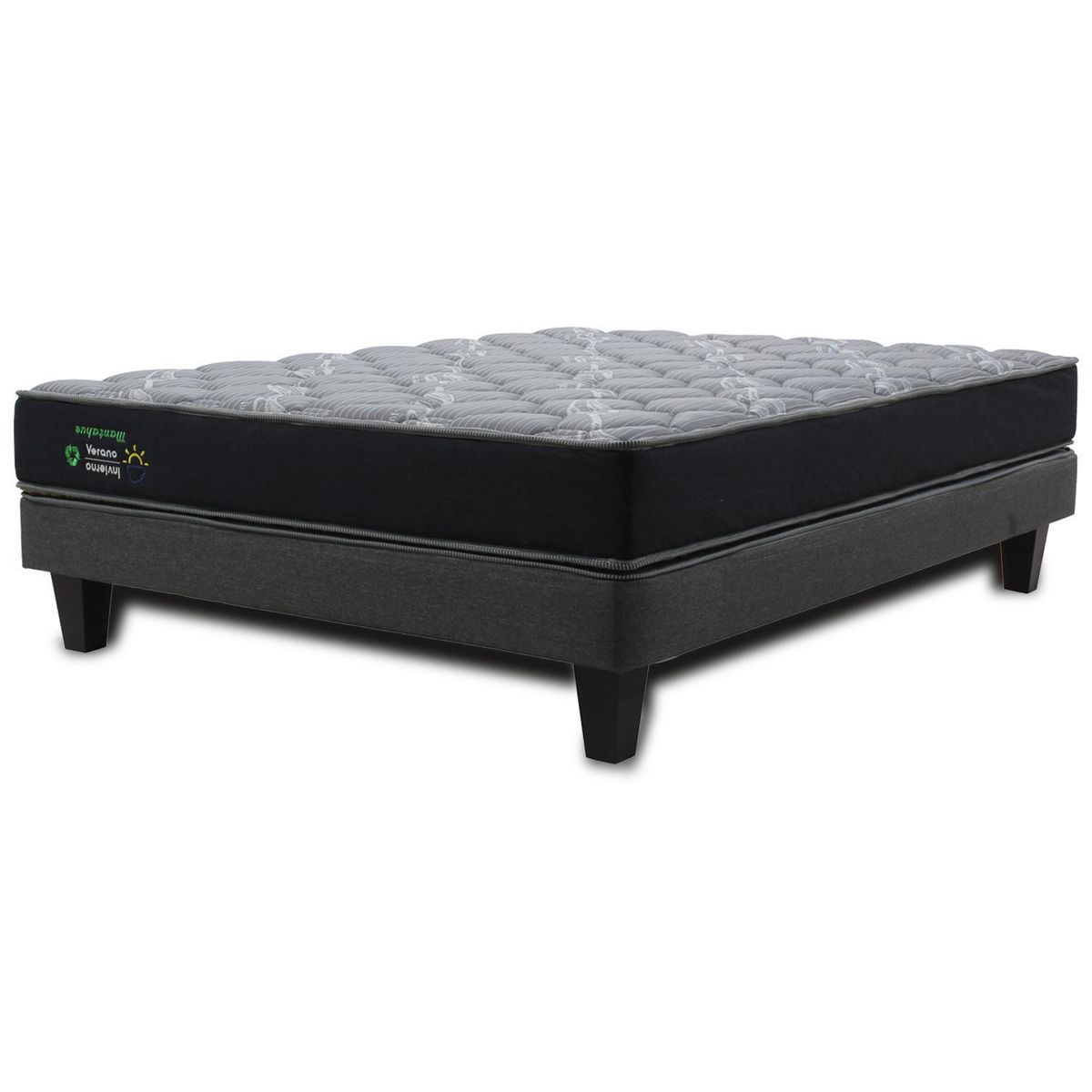 MANTAHUE - Cama 2 plazas Europea High Resilience Negro/Gris