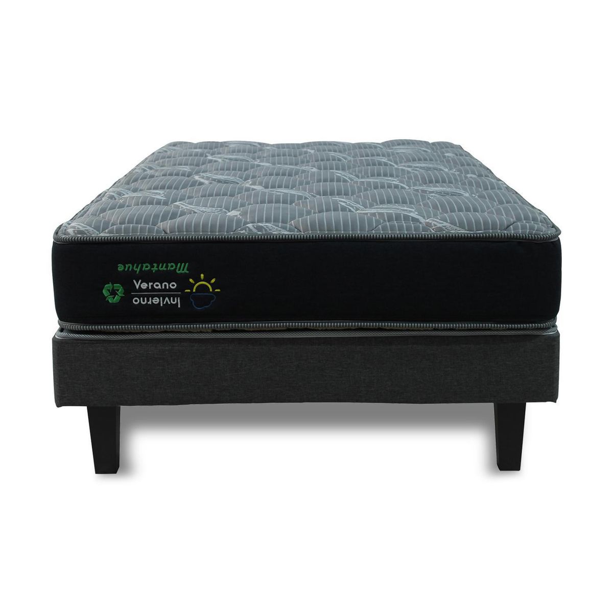 MANTAHUE - Cama 1.5 plazas Europea High Resilience Negro/Gris