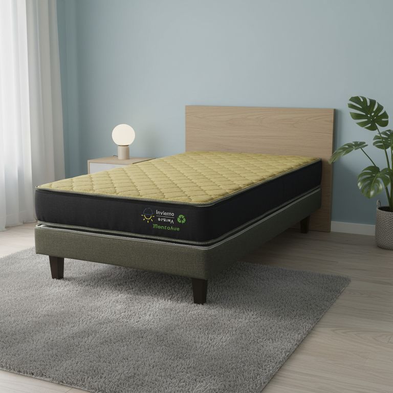 Cama 1.5 plazas Europea High Resilience Negro