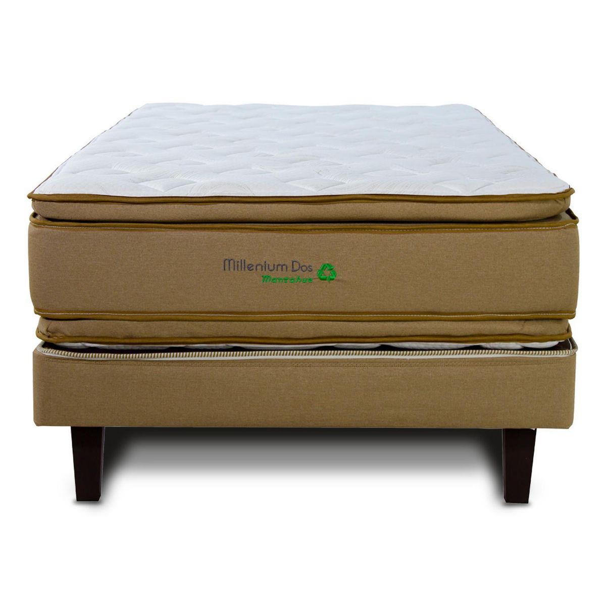 MANTAHUE - Cama 1.5 plazas Europea High Resilience Millenium 2 Arena Oscuro