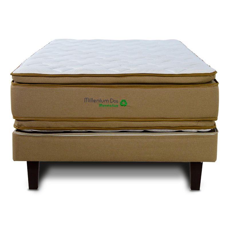 MANTAHUE - Cama Europea High Resilience Millenium 2 1.5 plazas Arena Oscuro