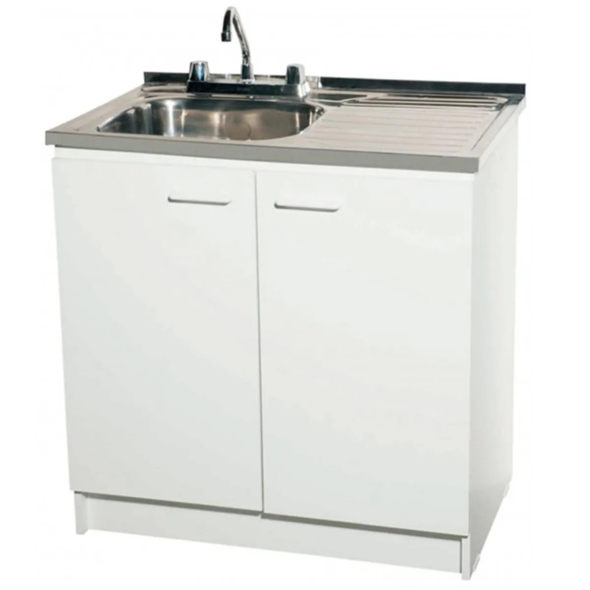 TEBISA - Kit Mueble/Mueble Aereo Blanco/Lavaplatos Derecho 80 cm/Grifería