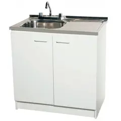 TEBISA - Kit Mueble/Mueble Aereo Blanco/Lavaplatos Derecho 80 cm/Grifería