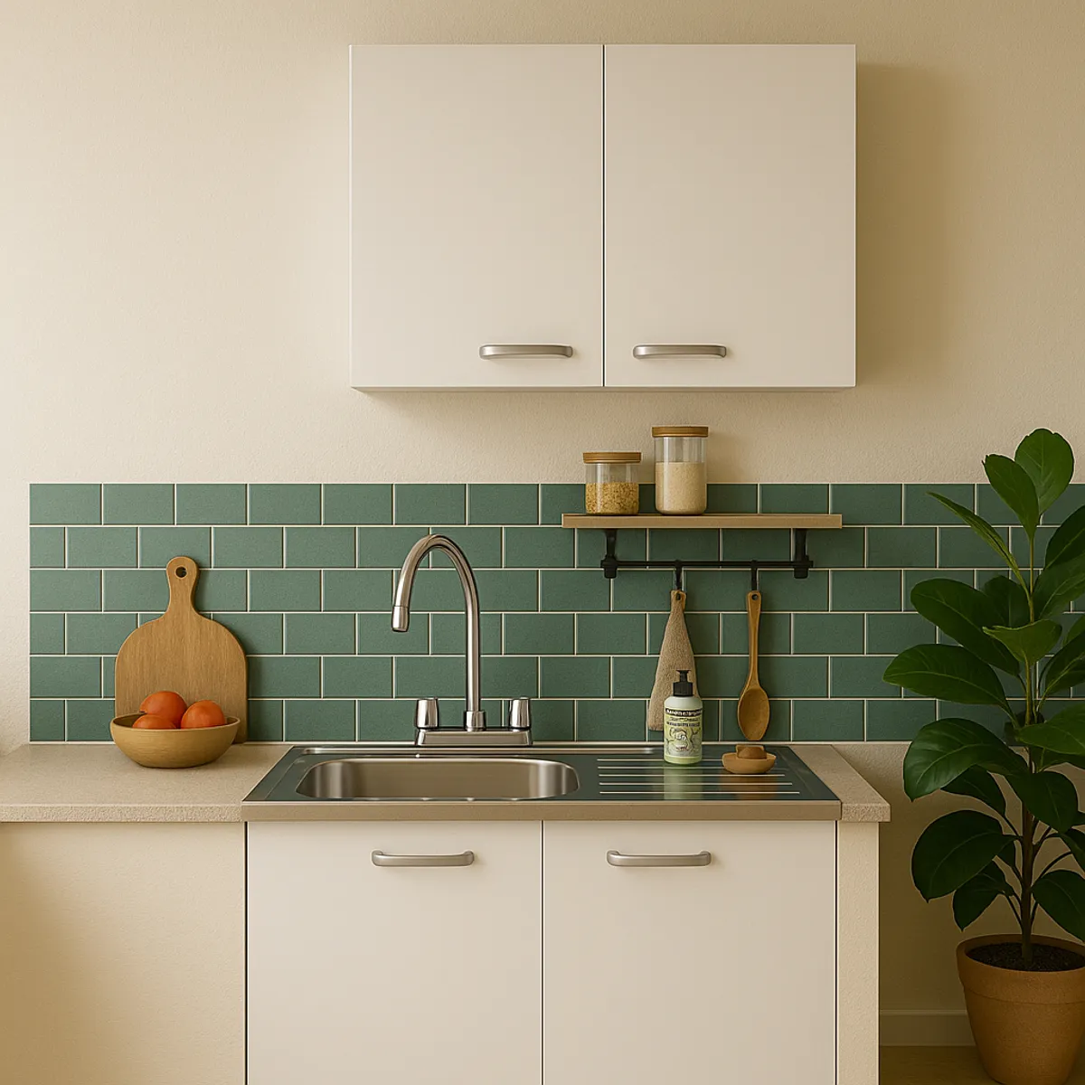 TEBISA - Kit Mueble/Mueble Aereo Blanco/Lavaplatos Iaquierdo 80 cm/Grifería