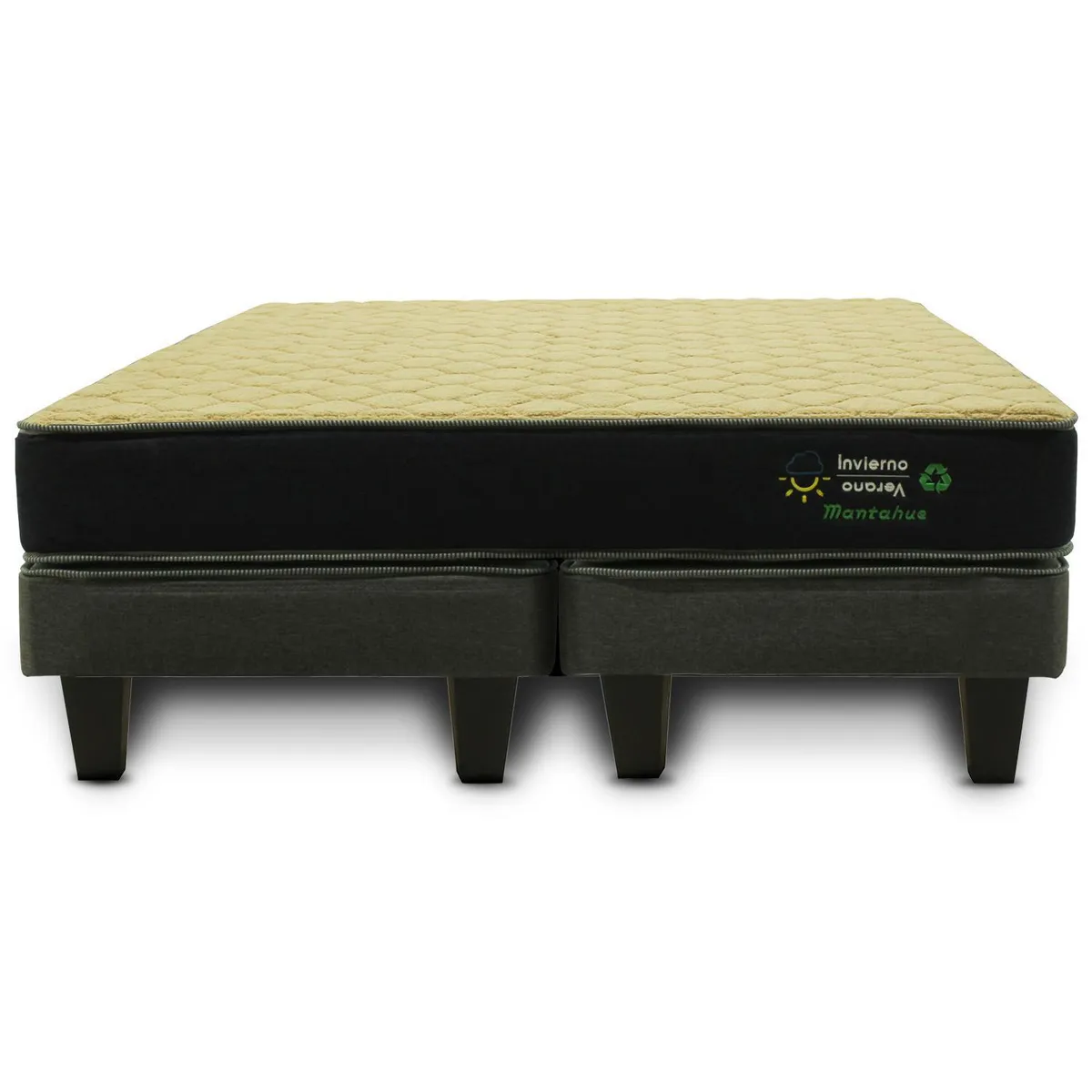 JUST HOME COLLECTION - Cama King Europea High Resilience Negro/Gris