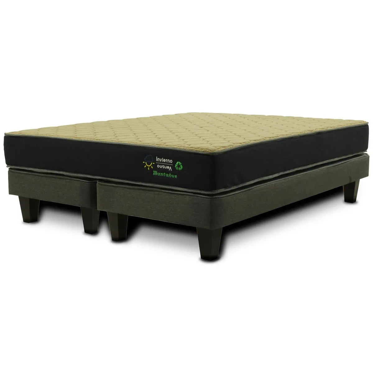 JUST HOME COLLECTION - Cama King Europea High Resilience Negro/Gris