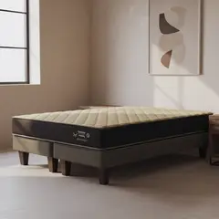 JUST HOME COLLECTION - Cama King Europea High Resilience Negro/Gris