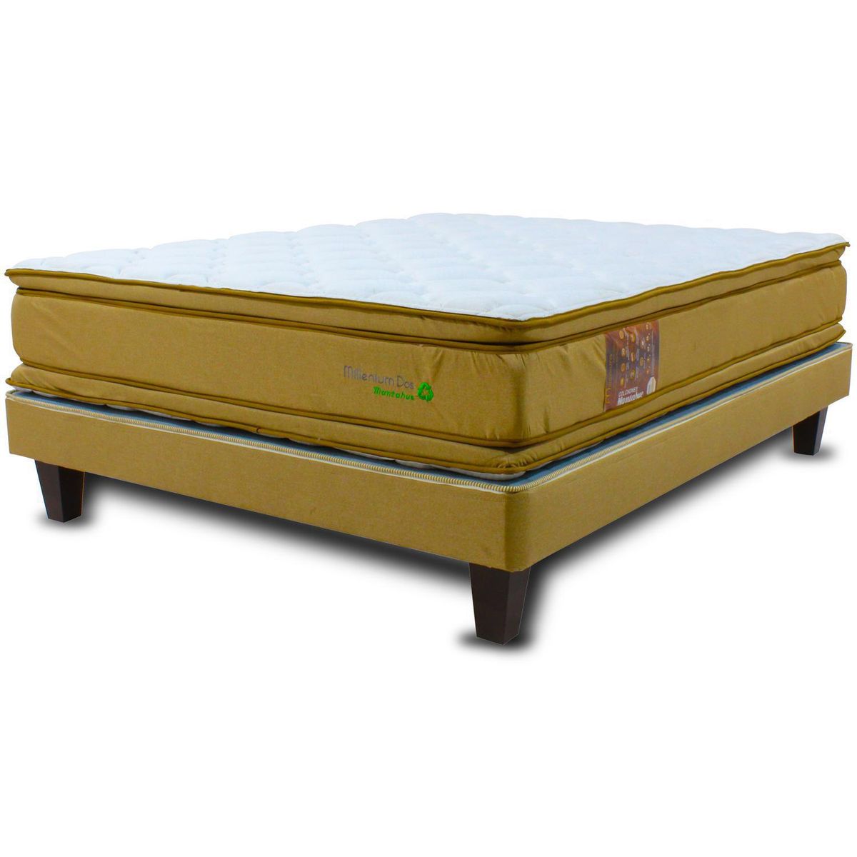 MANTAHUE - Cama 2 plazas Europea High Resilience Millenium 2 Arena Oscuro