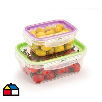 Set 2 contenedores 450/1000 ml transparente