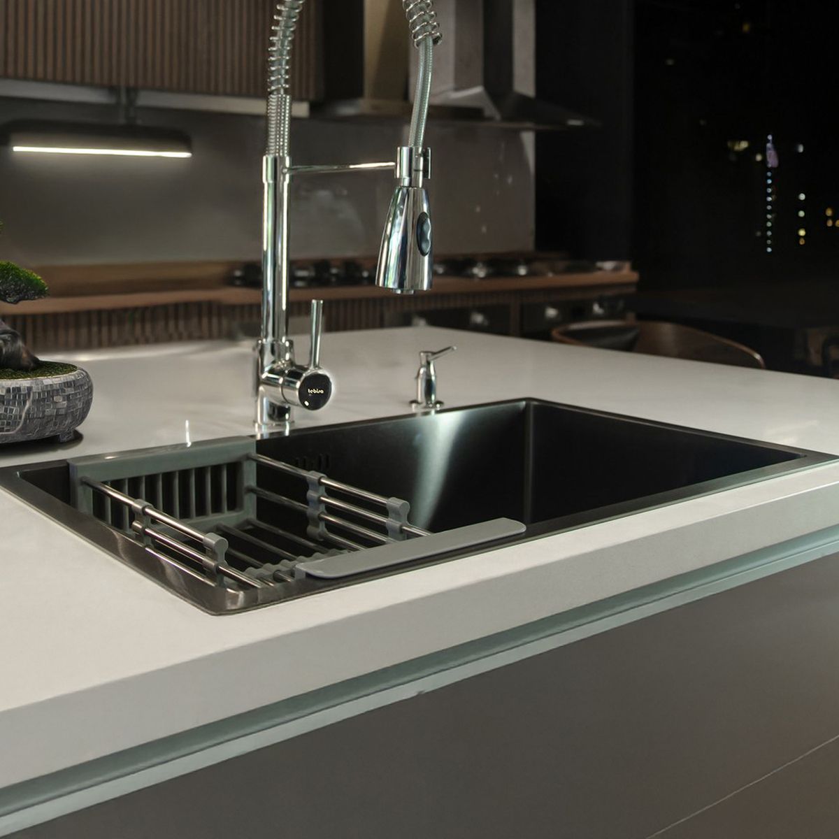 TEBISA - Lavaplatos de Empotrar Bajo Cubierta 1 Cubeta(s) 43x21x21 cm Acero inoxidable