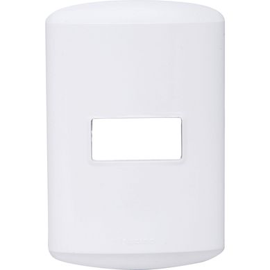 Placa 1 mdulo con soporte blanco
