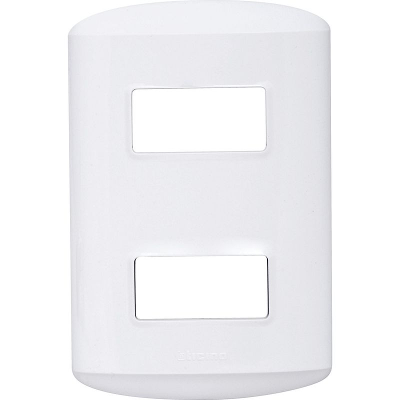 BTICINO - Placa 2 módulos con soporte blanco
