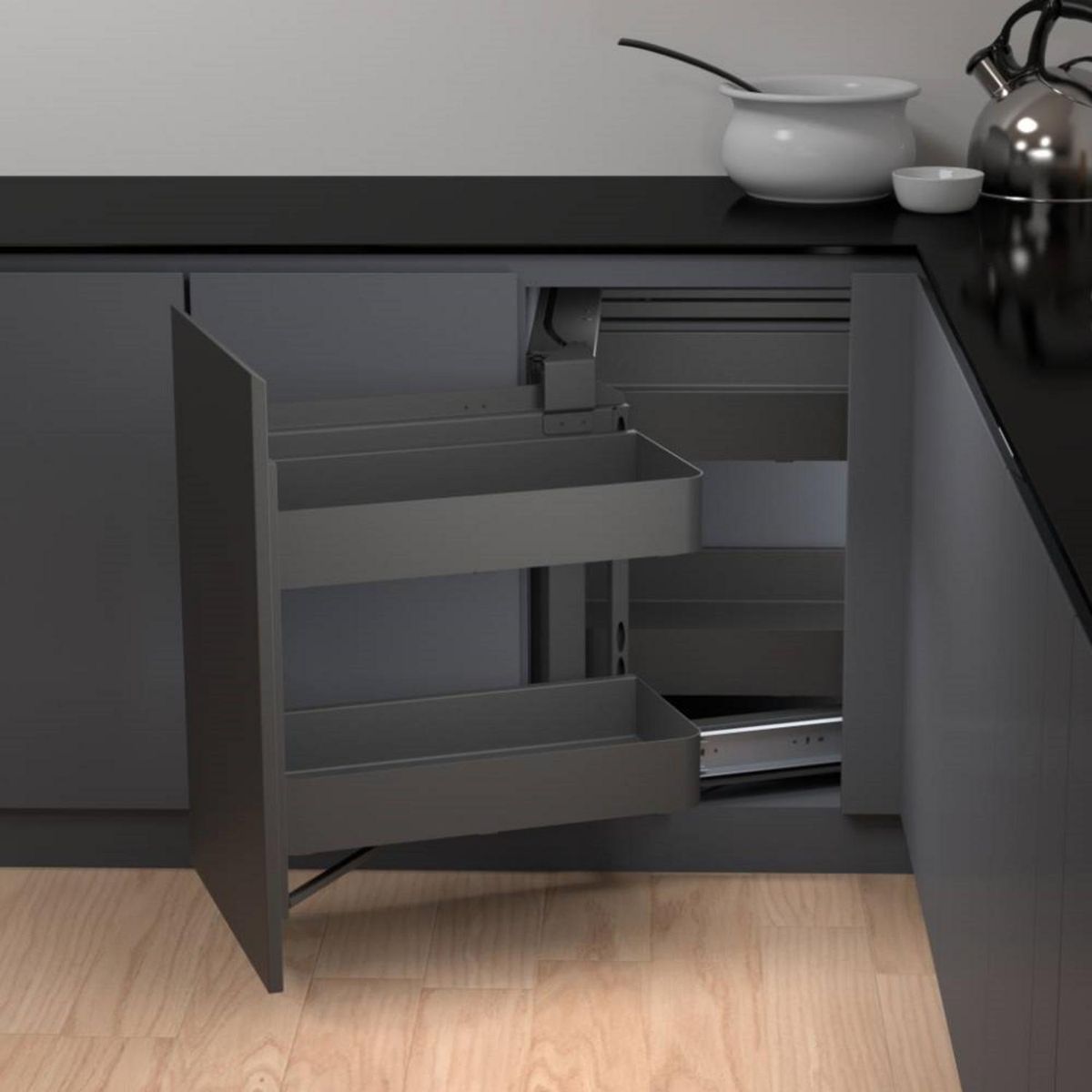 KUTZ - Rincón mágico izquierdo para muebles 900mm antracita kutz