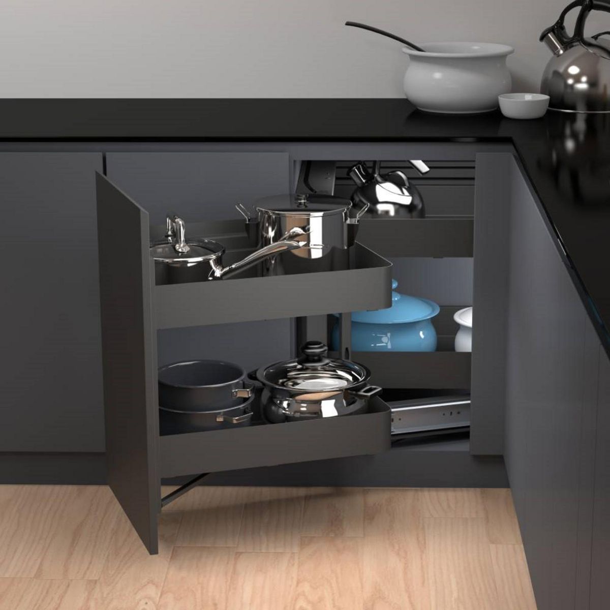 KUTZ - Rincón mágico izquierdo para muebles 900mm antracita kutz