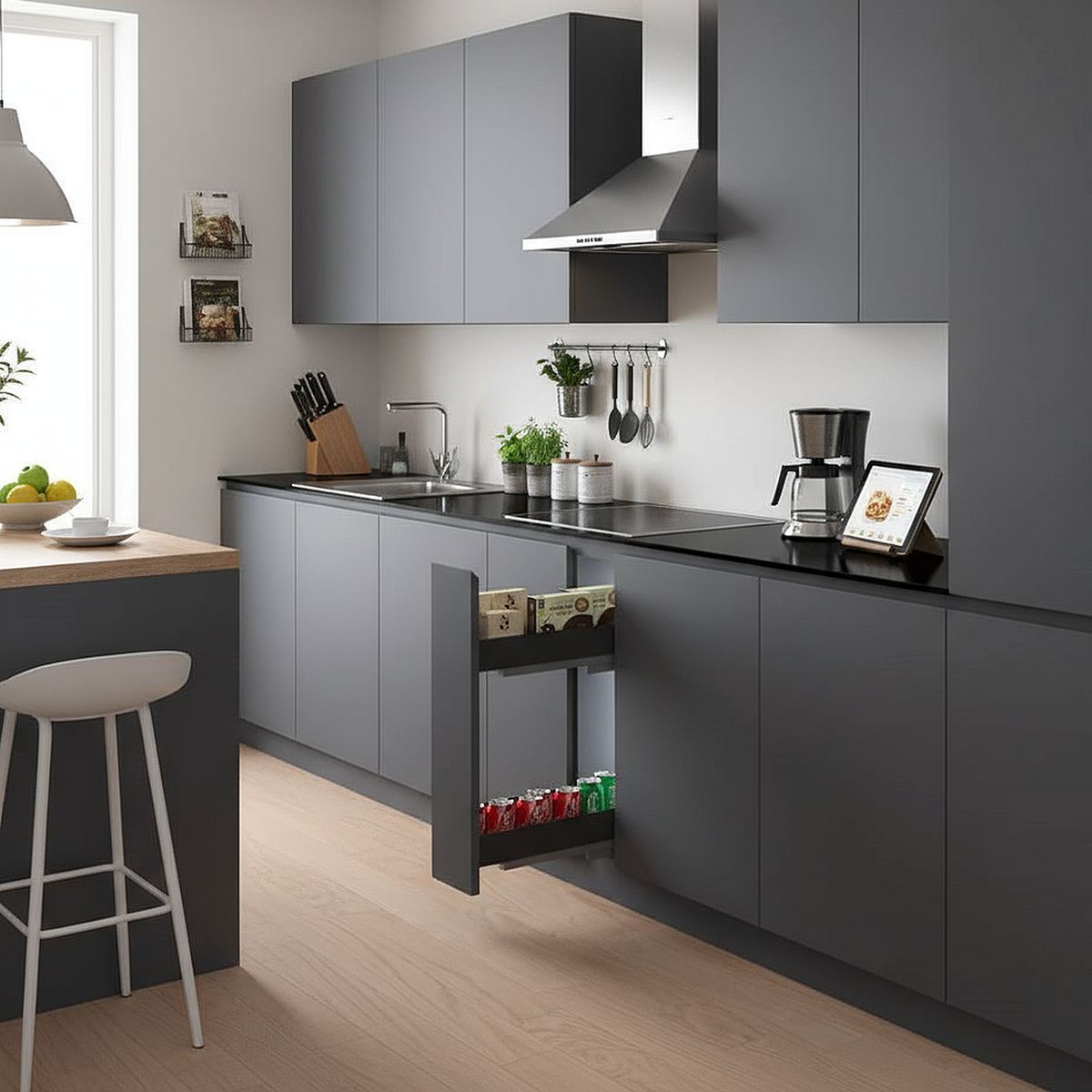 KUTZ - Especiero para muebles 150mm antracita kutz