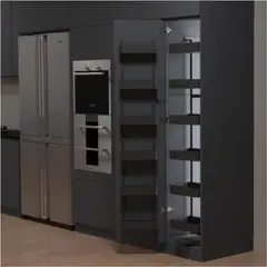 KUTZ - Despensa extraíble para mueble 1 puerta 6 cestos antracita