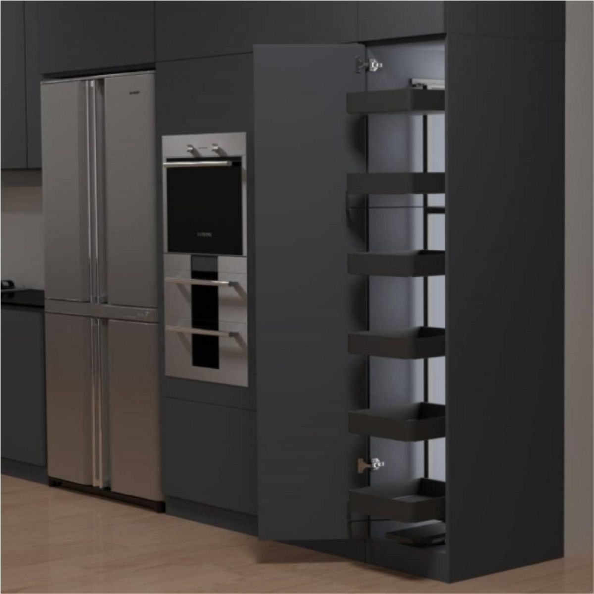 KUTZ - Despensa extraíble 6 cestos para mueble 450mm antracita