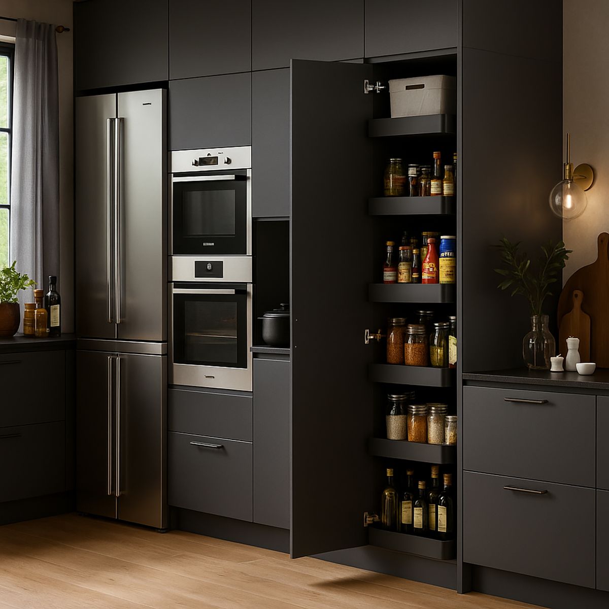 KUTZ - Despensa extraíble 6 cestos para mueble 450mm antracita