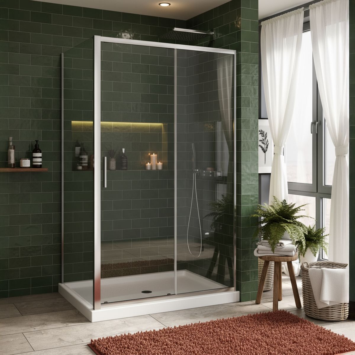 DUSCHY - Set mampara corredera para cierre esquina 110 x 80 cm