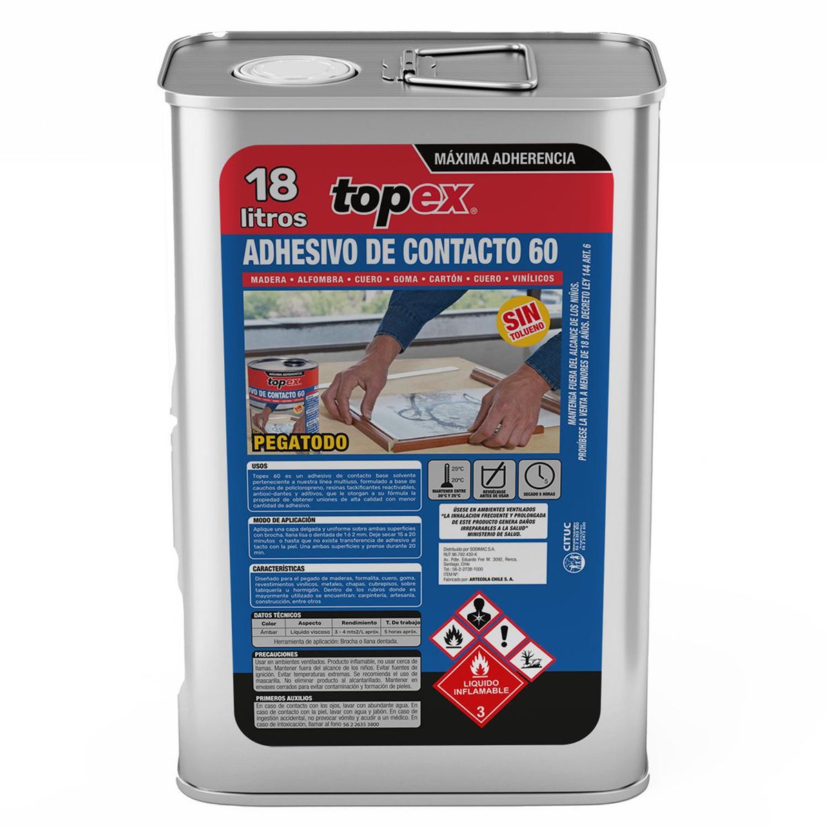 TOPEX - Adhesivo de contacto topex 60 lata 18l