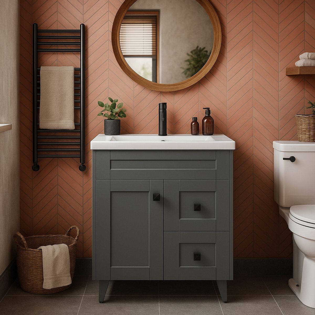 DOMSA - mueble vanitorio deluxe n60 cm gris (sin cubierta)