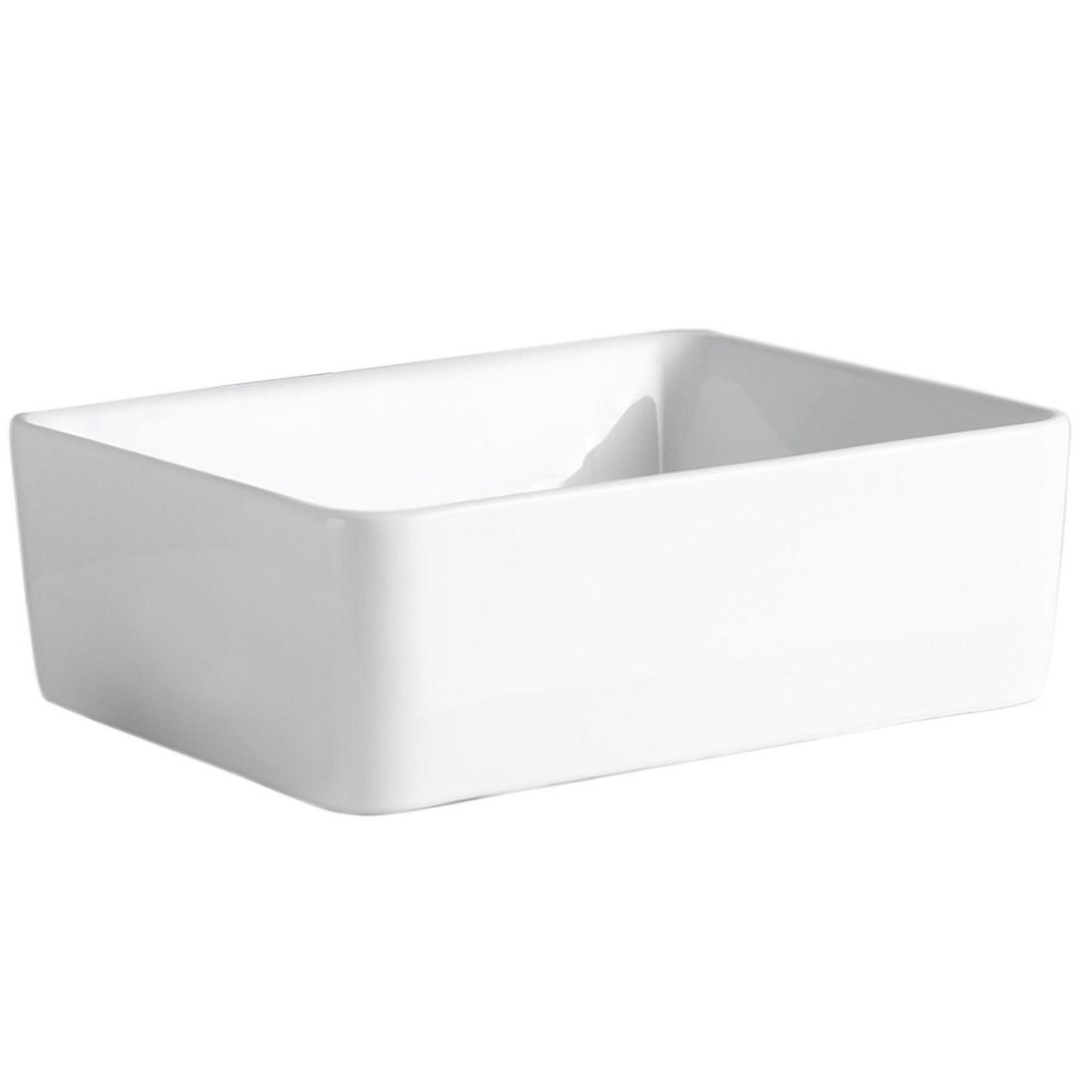 DOMSA - Lavamanos Sobrepuesto Forma Rectangular Loza 41x13.5x30 cm Blanco