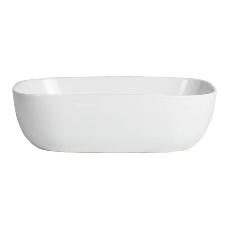 Lavamanos Sobrepuesto Forma Rectangular Loza 45.5x13.5x32 cm Blanco