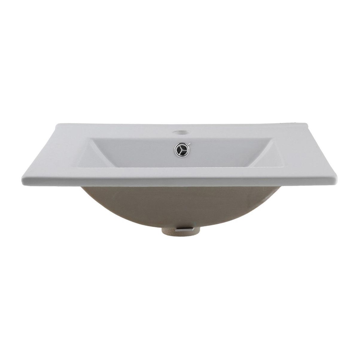 DOMSA - Cubierta Lavamanos Forma Rectangular Loza 60x20x40 cm Blanco