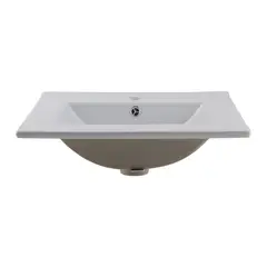 DOMSA - Cubierta Lavamanos Forma Rectangular Loza 60x20x40 cm Blanco