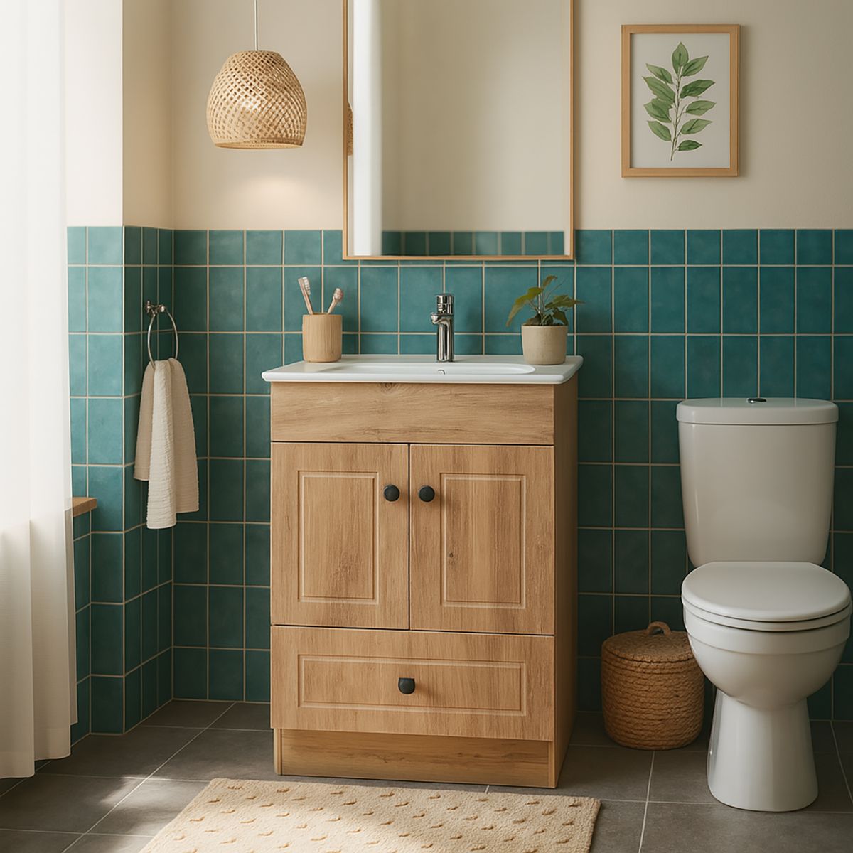 DOMSA - kit mueble vanitorio ph wood 50c 50x40x80 cm