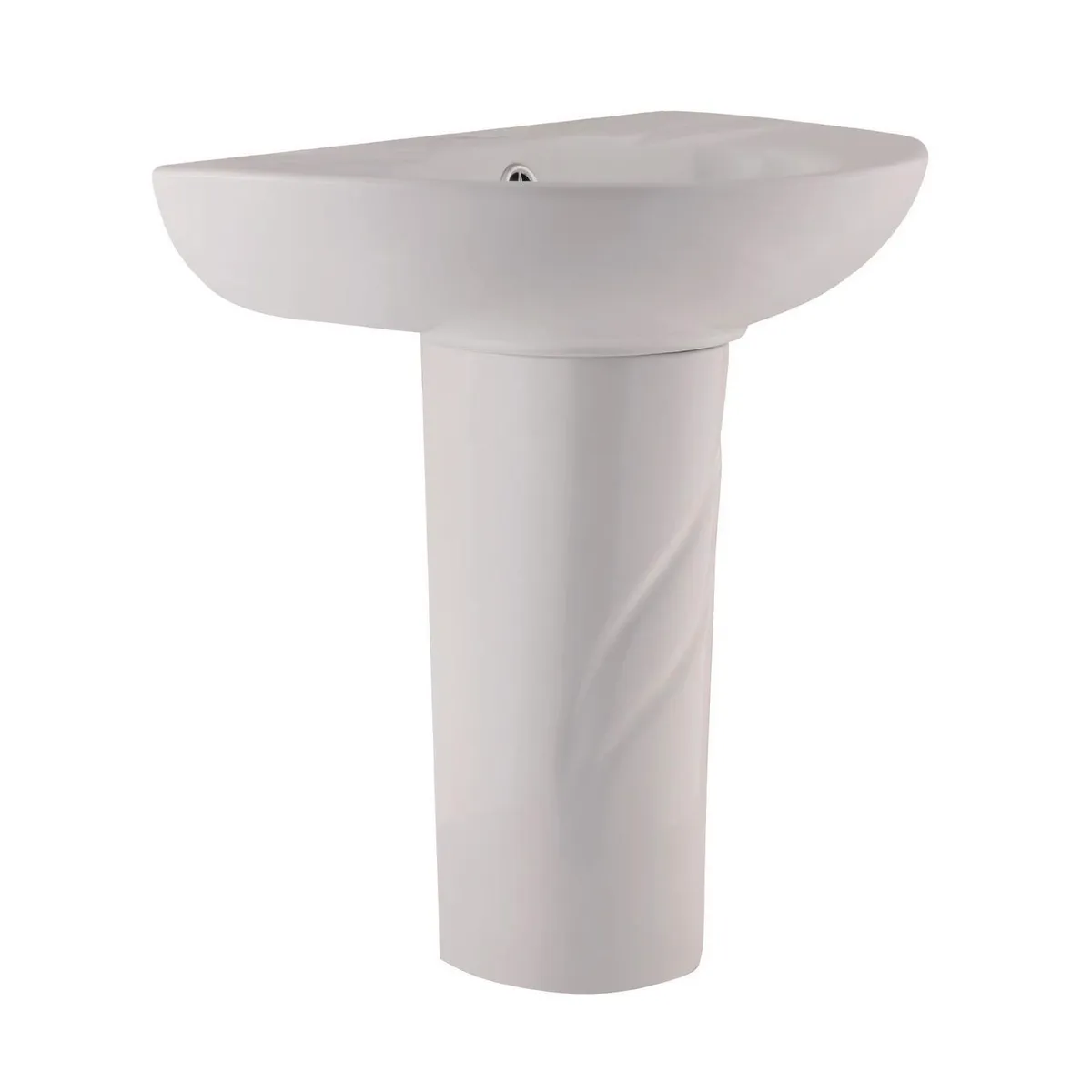 DOMSA - Lavamanos Forma Ovalada Loza 43x54x36 cm Blanco