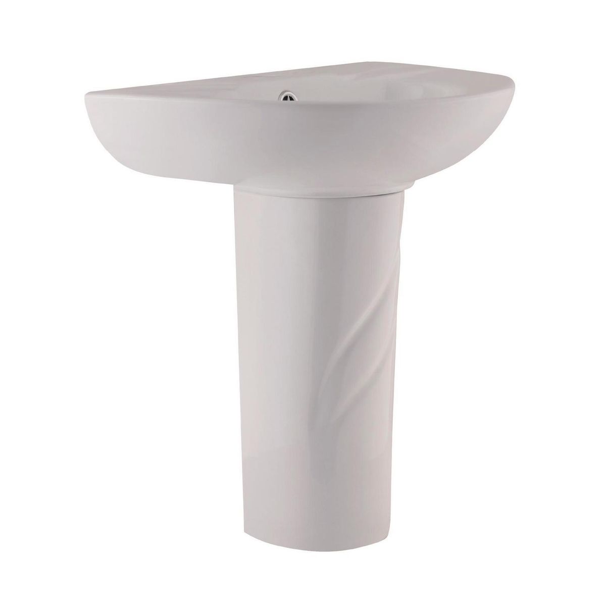 DOMSA - Lavamanos Forma Ovalada Loza 43x54x36 cm Blanco