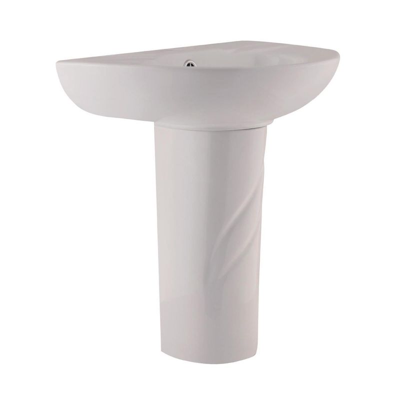 DOMSA - Lavamanos con Forma Ovalada Loza 43x54x36 cm Blanco