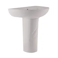 DOMSA - Lavamanos con Forma Ovalada Loza 43x54x36 cm Blanco