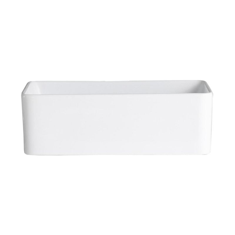 DOMSA - Lavamanos Sobrepuesto con Forma Rectangular Loza 37x12x23.5 cm Blanco