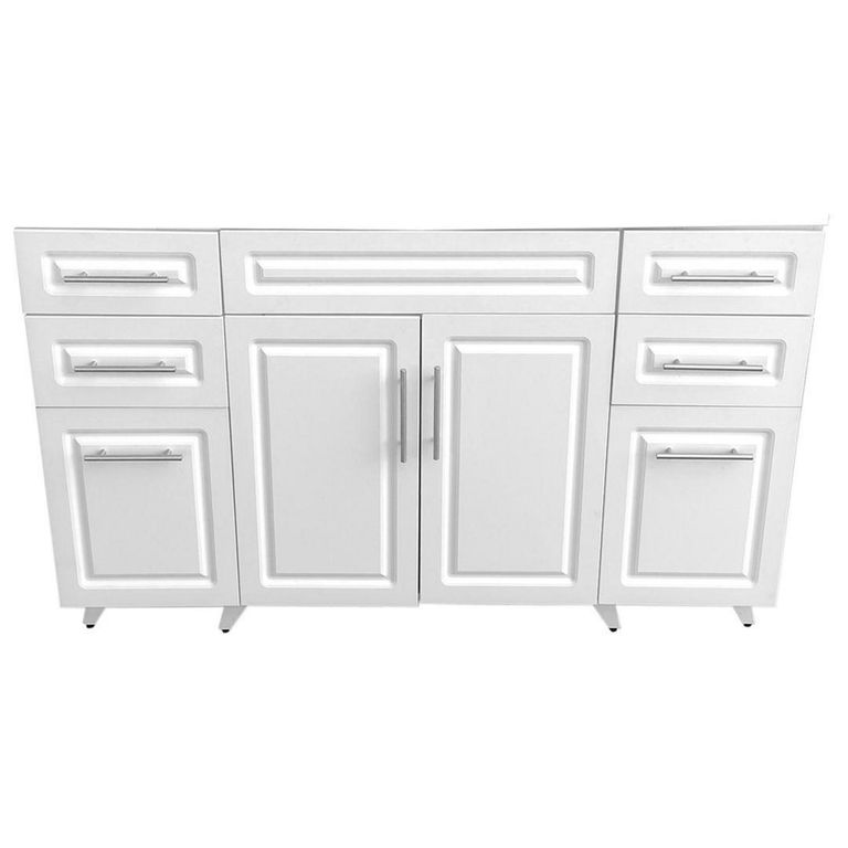 Mueble base de cocina blanco sin cubierta 148x49x90