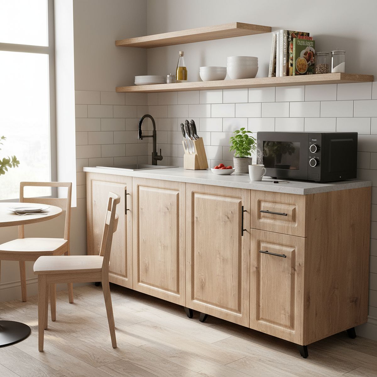 DOMSA - Mueble base de cocina wood c/derecha sin cubierta 78x49x90