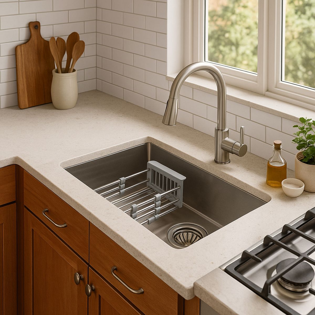 DOMSA - Canasto ajustable escurridor y fregadero